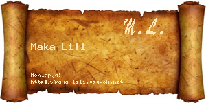Maka Lili névjegykártya